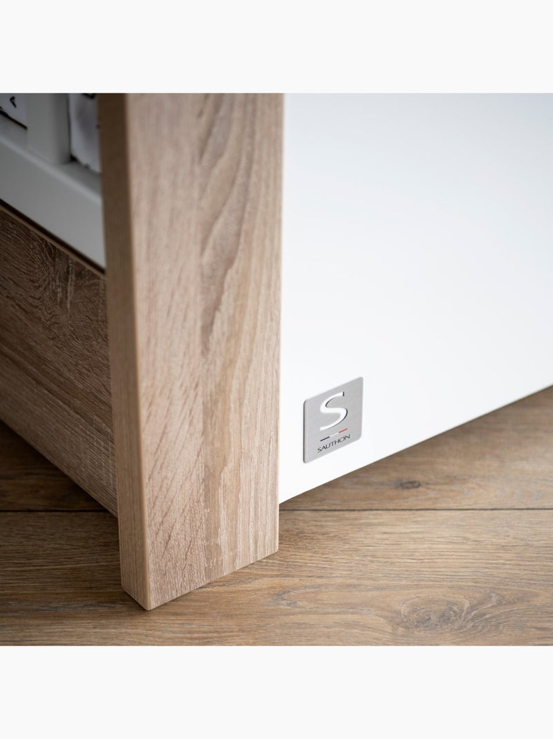 Lit bébé à barreaux - SAUTHON Blanc Marron - Kiabi