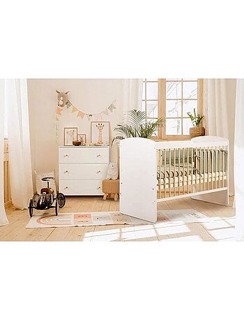 Lit bébé à barreaux - sommier 3 hauteurs, 3 barreaux amovibles - kmbaby