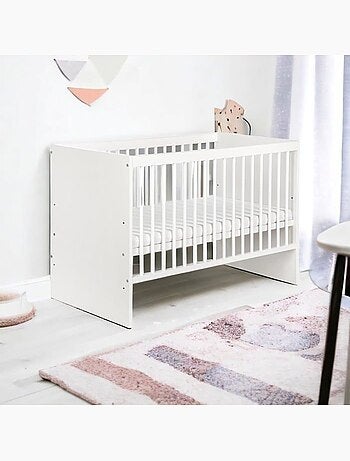 Lit bébé à barreaux - sommier réglable 3 hauteurs, 3 barreaux amovibles - kmbaby