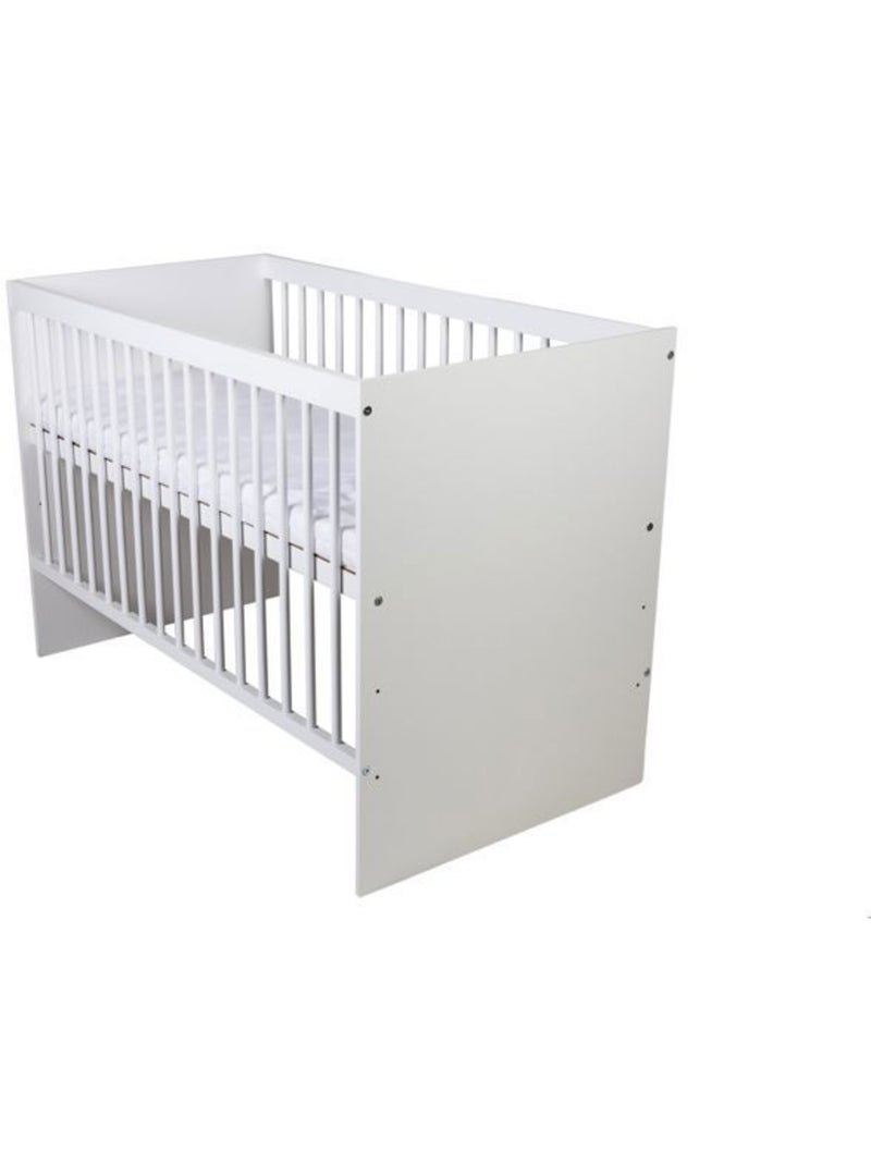 Lit bébé à barreaux - sommier réglable 3 hauteurs, 3 barreaux amovibles - kmbaby Blanc - Kiabi