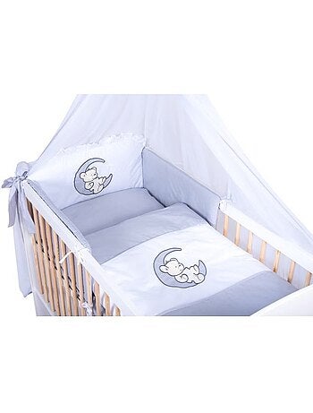 Lit bébé à barreaux avec matelas et parure 11 pièces - KMBABY