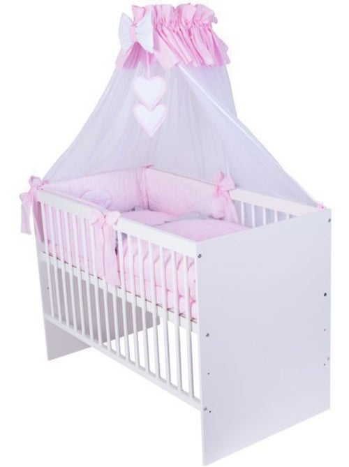 Lit bébé à barreaux avec matelas et parure 11 pièces - kmbaby - Kiabi Lit bébé à barreaux avec matelas et parure 11 pièces - kmbaby - Kiabi