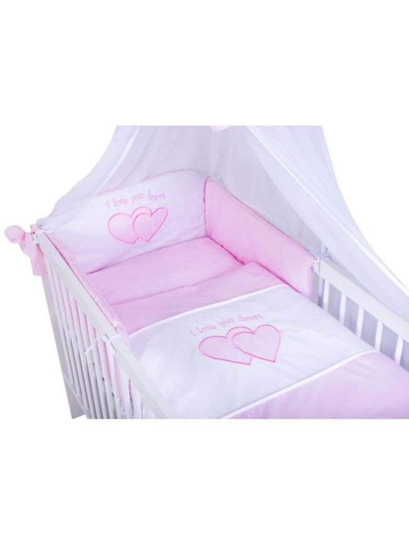 Lit bébé à barreaux avec matelas et parure 11 pièces - kmbaby Blanc Rose - Kiabi