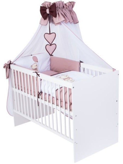 Lit bébé à barreaux avec matelas et parure 11 pièces ourson ballon - kmbaby - Kiabi Lit bébé à barreaux avec matelas et parure 11 pièces ourson ballon - kmbaby - Kiabi