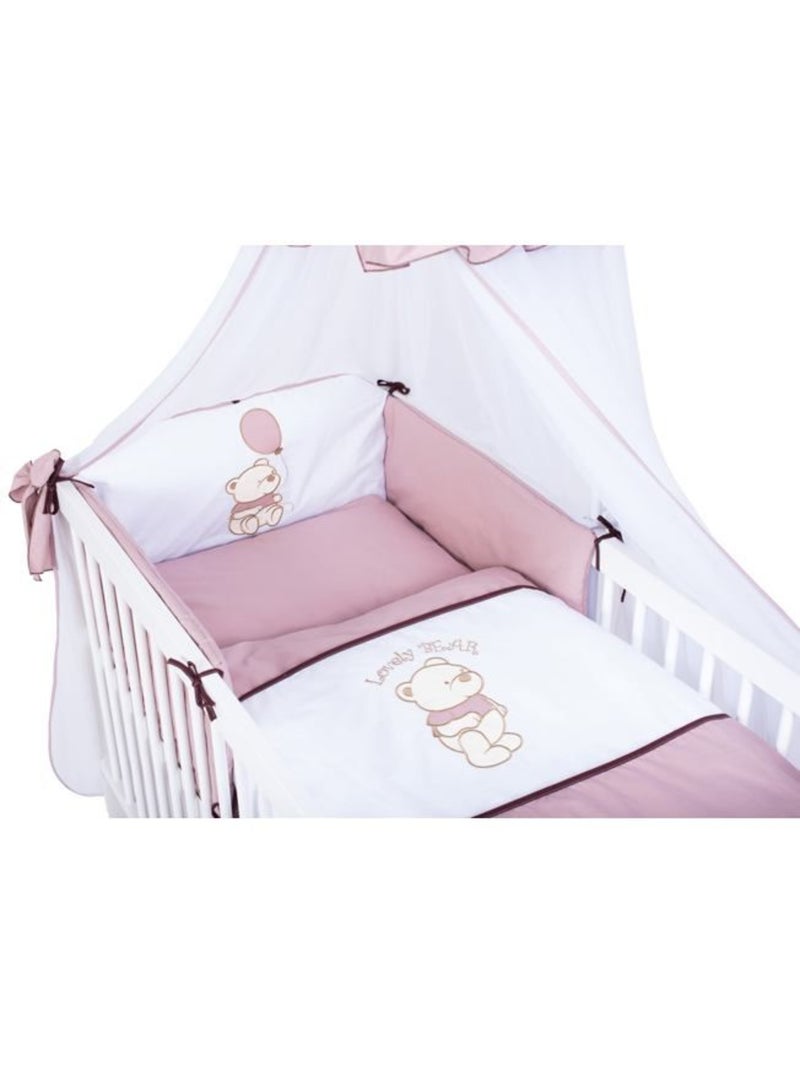 Lit bébé à barreaux avec matelas et parure 11 pièces ourson ballon - kmbaby Blanc Marron - Kiabi