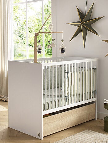 Lit bébé à barreaux avec têtes en panneaux - SAUTHON