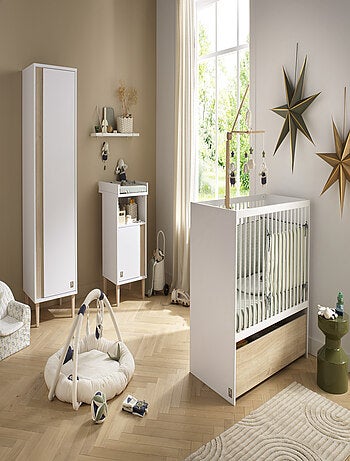 Lit bébé à barreaux avec têtes en panneaux - SAUTHON