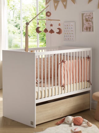 Lit bébé à barreaux avec têtes en panneaux - SAUTHON