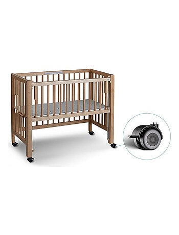 Lit bébé à barreaux cododo Maxi Boxspring en hêtre massif