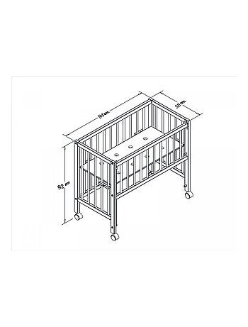 Lit bébé à barreaux cododo Maxi Boxspring en hêtre massif