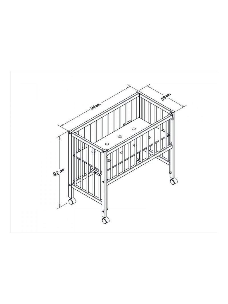 Lit bébé à barreaux cododo Maxi Boxspring en hêtre massif Blanc - Kiabi