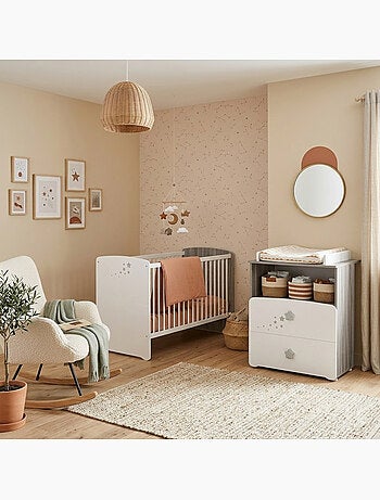 Lit bébé à barreaux en bois - BABYPRICE