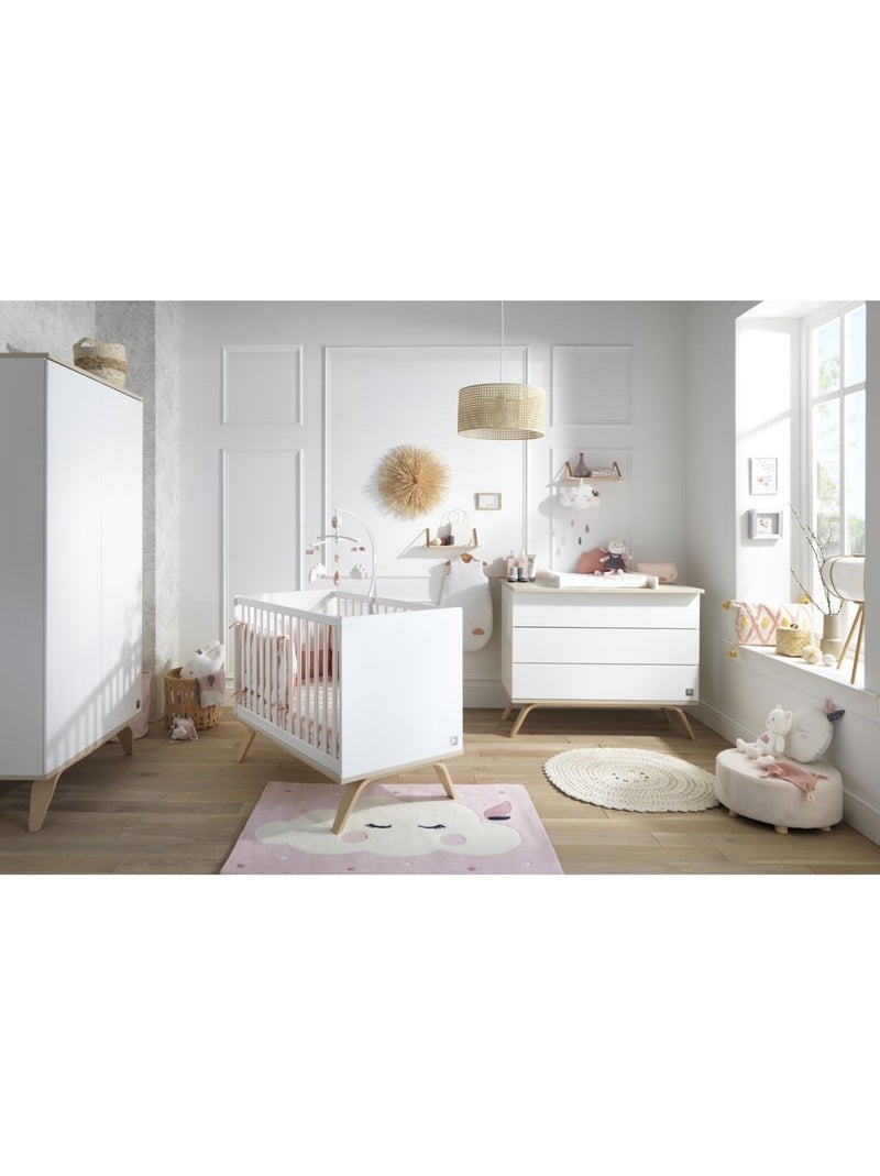 Lit bébé à barreaux en bois - SAUTHON Blanc - Kiabi