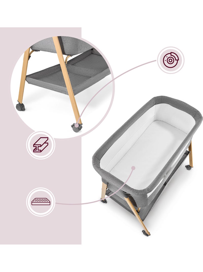 Lit bébé autoportant avec matelas berceau et lit de voyage pliable – hypermotion Gris - Kiabi