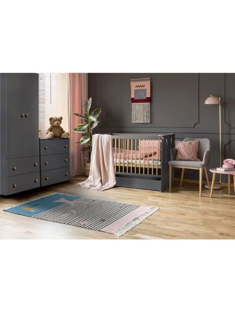 Lit bébé avec matelas - évolutif lit junior, sommier 3 hauteurs - kmbaby Gris Beige Gris - Kiabi