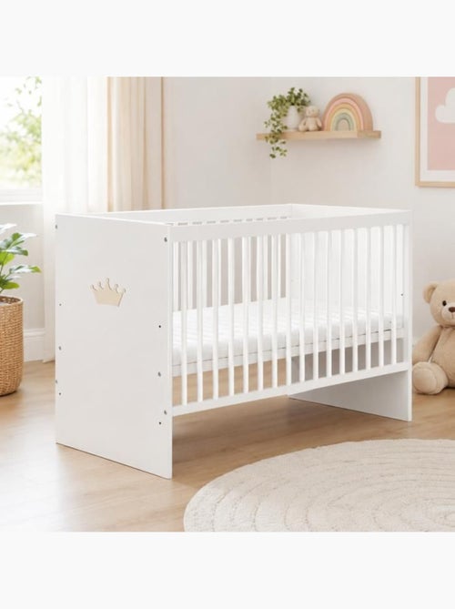 Lit bébé avec matelas - sommier 3 hauteurs, 3 barreaux amovibles - kmbaby - Kiabi