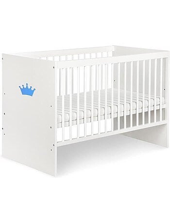 Lit bébé avec matelas - sommier 3 hauteurs, 3 barreaux amovibles - kmbaby