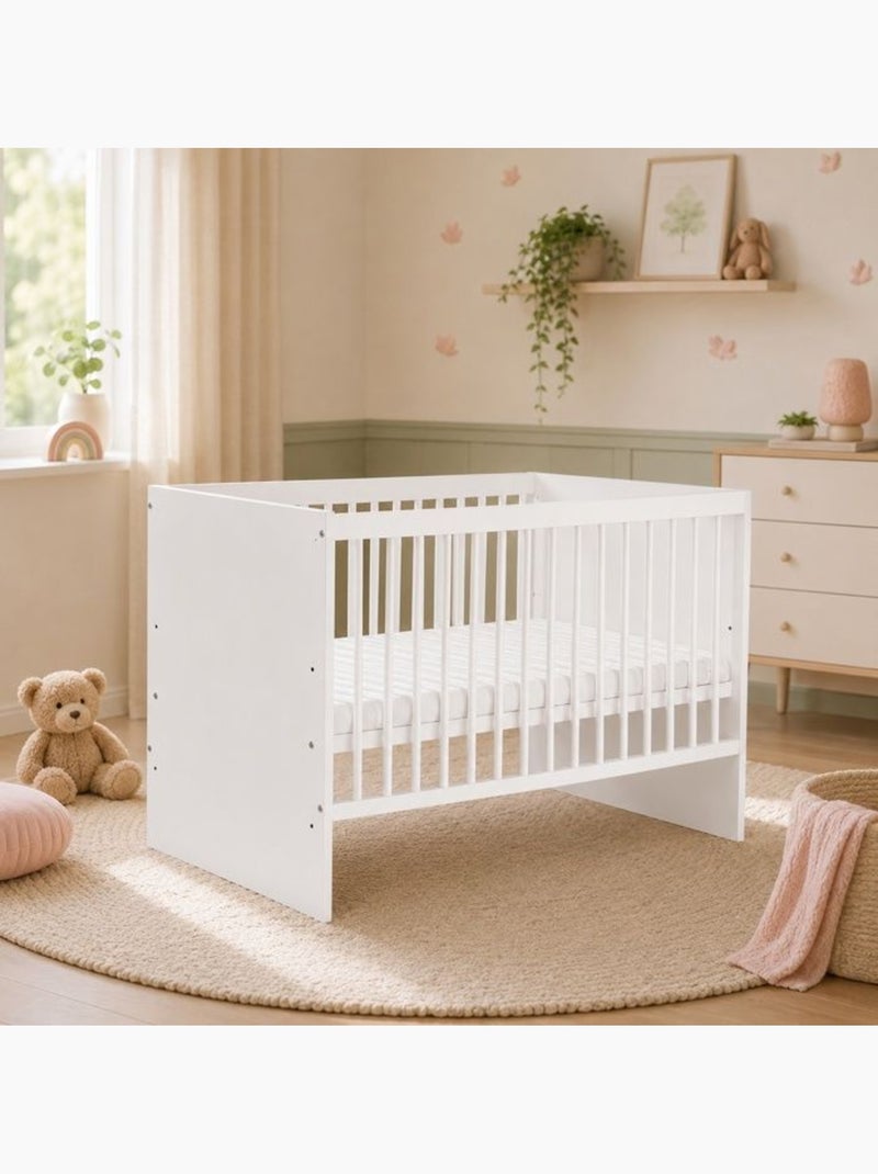 Lit bébé avec matelas - sommier 3 hauteurs, 3 barreaux amovibles - kmbaby Blanc - Kiabi