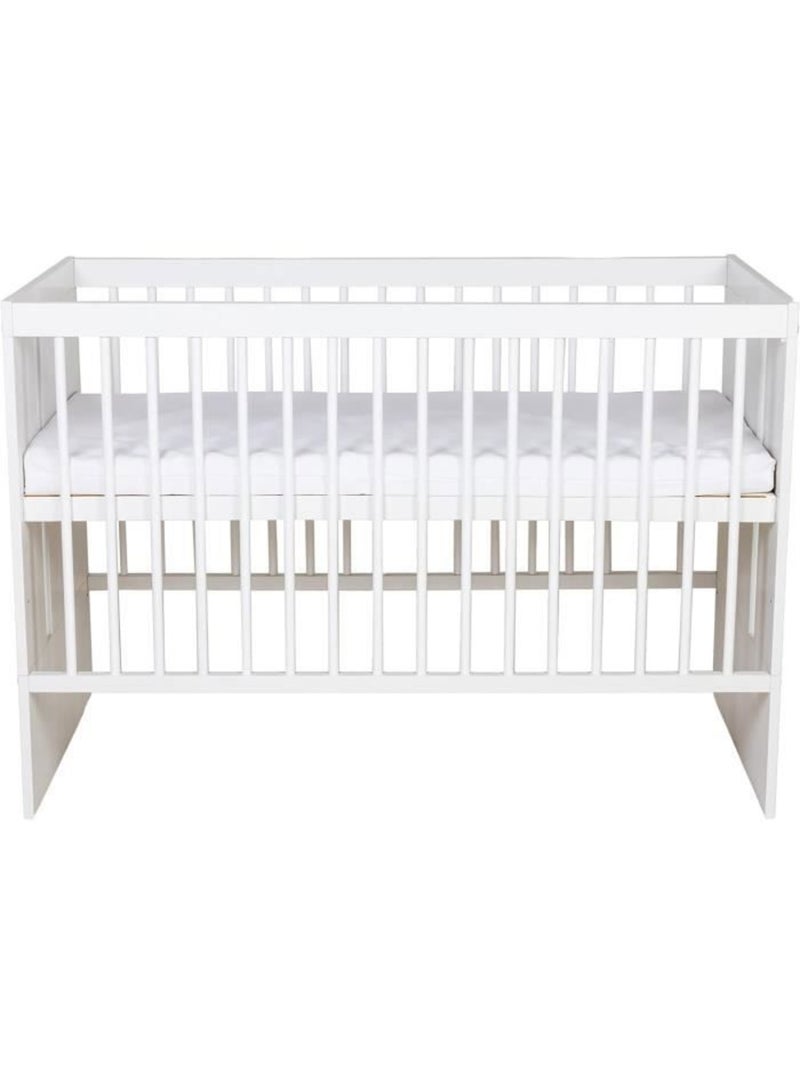 Lit bébé avec matelas - sommier 3 hauteurs, barreaux amovibles - kmbaby Blanc - Kiabi