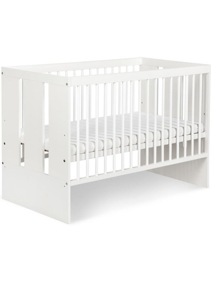 Lit bébé avec matelas - sommier 3 hauteurs, barreaux amovibles - kmbaby Blanc - Kiabi