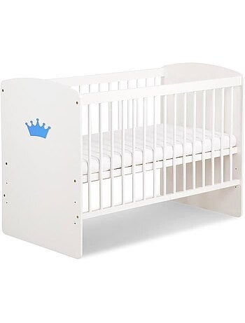 Lit bébé avec matelas - sommier réglable 3 hauteurs, 3 barreaux amovibles - kmbaby