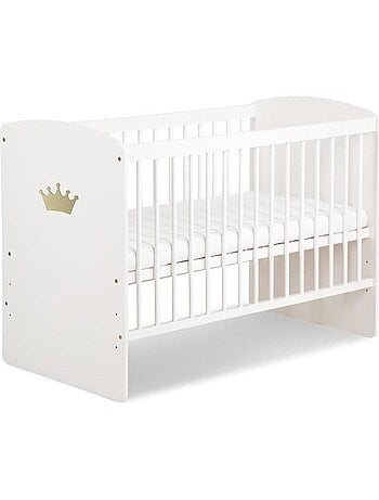 Lit bébé avec matelas - sommier réglable 3 hauteurs, 3 barreaux amovibles - kmbaby