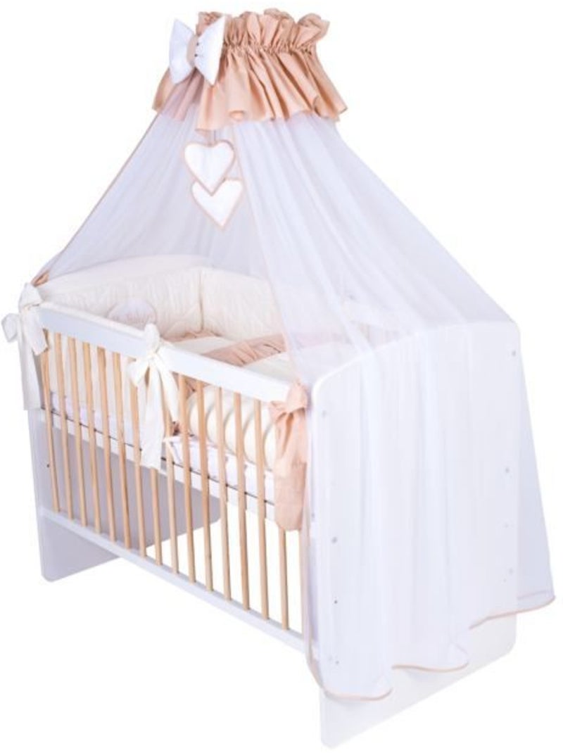 Lit bébé avec matelas et parure 11 pièces - sommier réglable - kmbaby Blanc Beige Blanc - Kiabi