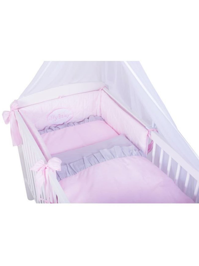Lit bébé avec matelas et parure 11 pièces - sommier réglable - kmbaby Blanc Rose Gris - Kiabi