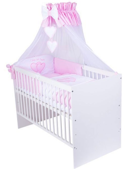 Lit bébé avec matelas et parure 11 pièces motif cœurs - kmbaby - Kiabi Lit bébé avec matelas et parure 11 pièces motif cœurs - kmbaby - Kiabi