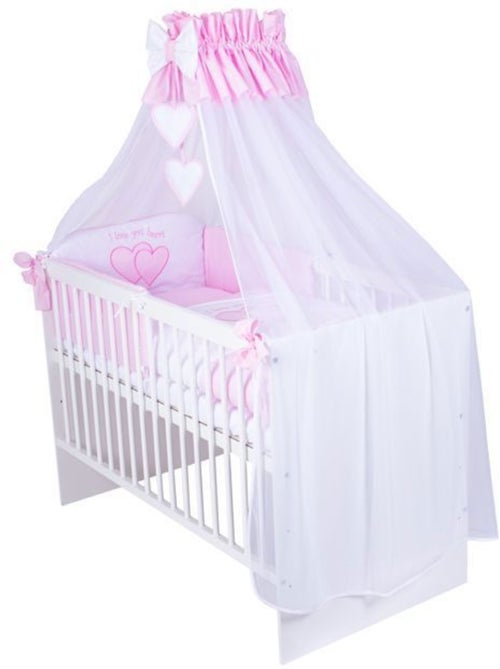 Lit bébé avec matelas et parure 11 pièces motif cœurs - kmbaby - Kiabi Lit bébé avec matelas et parure 11 pièces motif cœurs - kmbaby - Kiabi