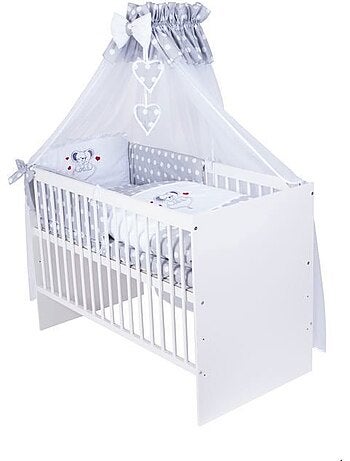 Lit bébé avec matelas et parure 11 pièces motif souris - kmbaby