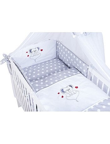 Lit bébé avec matelas et parure 11 pièces motif souris - kmbaby