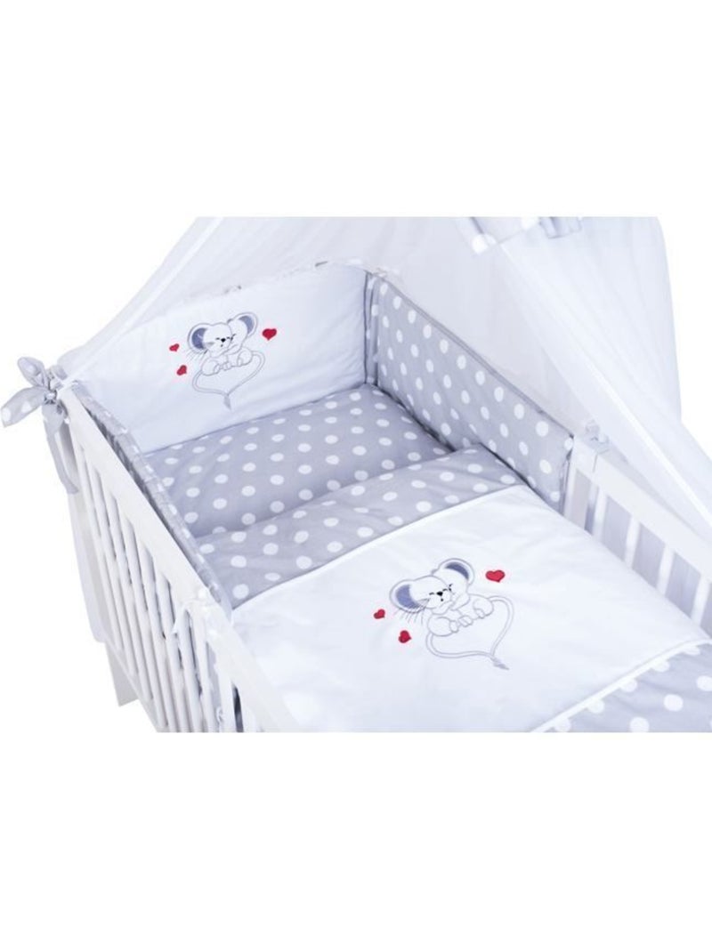 Lit bébé avec matelas et parure 11 pièces motif souris - kmbaby Blanc Gris - Kiabi