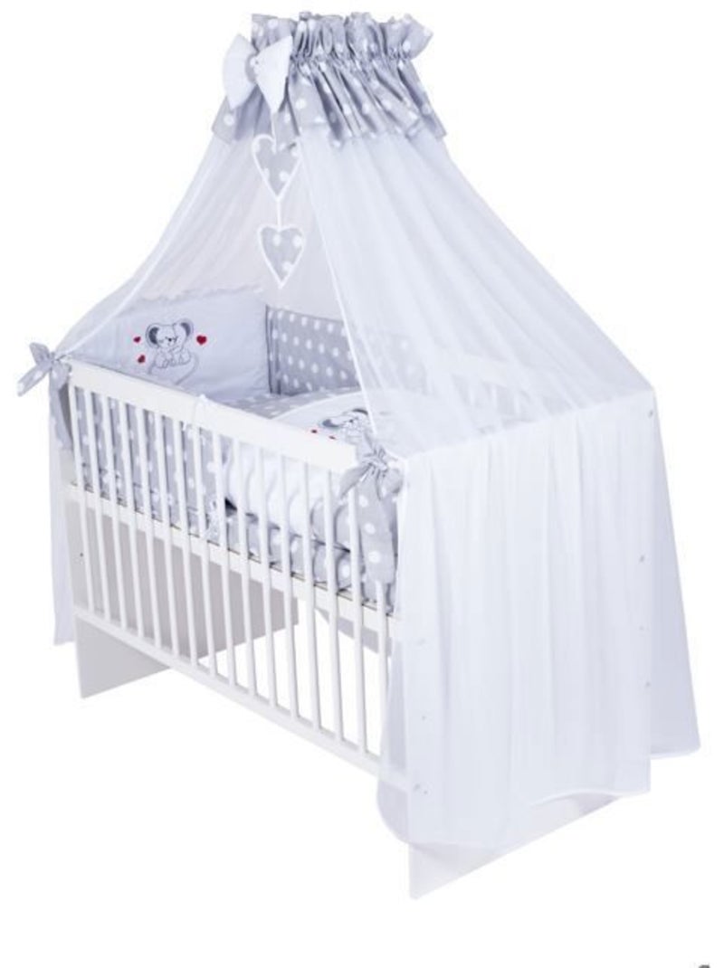 Lit bébé avec matelas et parure 11 pièces motif souris - kmbaby Blanc Gris - Kiabi