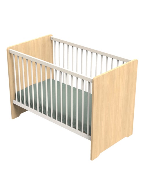Lit bébé avec têtes de lit arrondies en bois décor chêne miel - SAUTHON - Kiabi