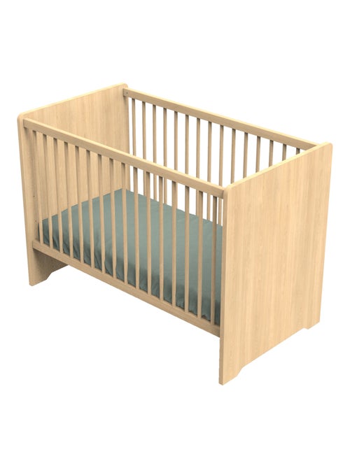 Lit bébé avec têtes de lit arrondies en bois décor chêne miel - SAUTHON - Kiabi