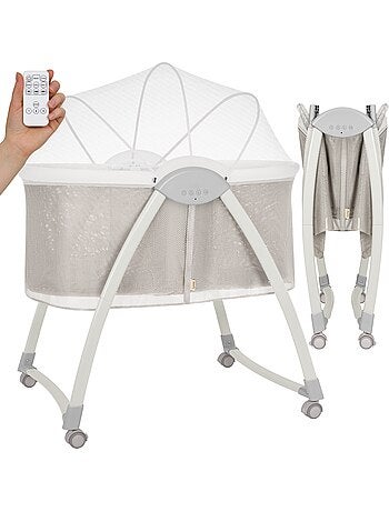 Lit bébé Berceau 2en1 LIONELO Gaya - Pliable - 4 roues - Moustiquaire
