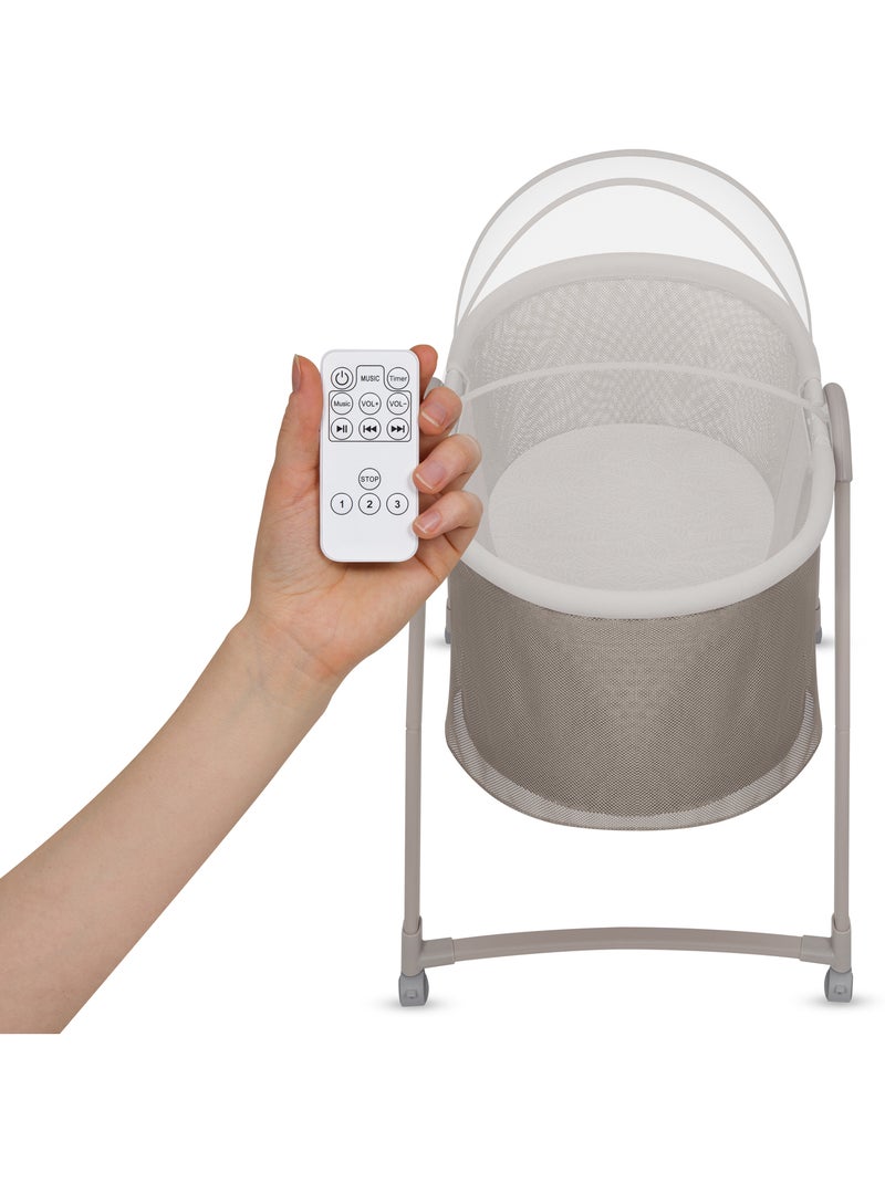Lit bébé Berceau 2en1 LIONELO Gaya - Pliable - 4 roues - Moustiquaire Beige - Kiabi