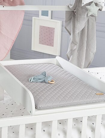 Lit bébé cabane 60 x 120 convertible en cododo + plan et matelas à langer ROBA