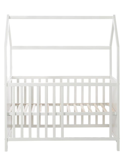 Lit bébé cabane 60 x 120 en bois FSC convertible en cododo et canapé ROBA - Kiabi