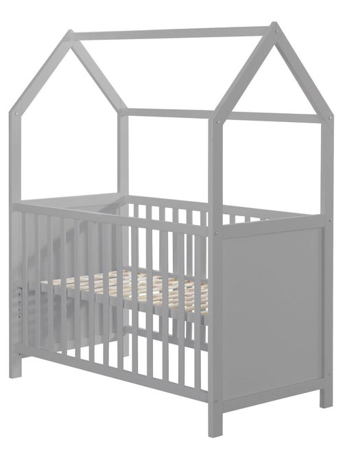 Lit bébé cabane 60 x 120 en bois FSC convertible en cododo et canapé ROBA - Kiabi