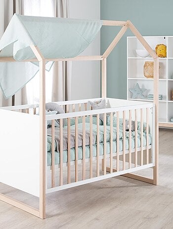 Lit bébé cabane 70 x 140 convertible en lit enfant - ROBA