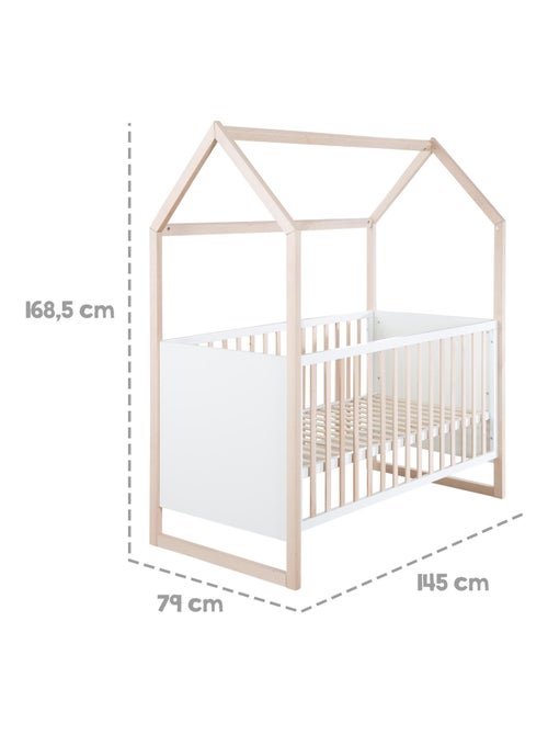 Lit bébé cabane 70 x 140 convertible en lit enfant - ROBA - Kiabi