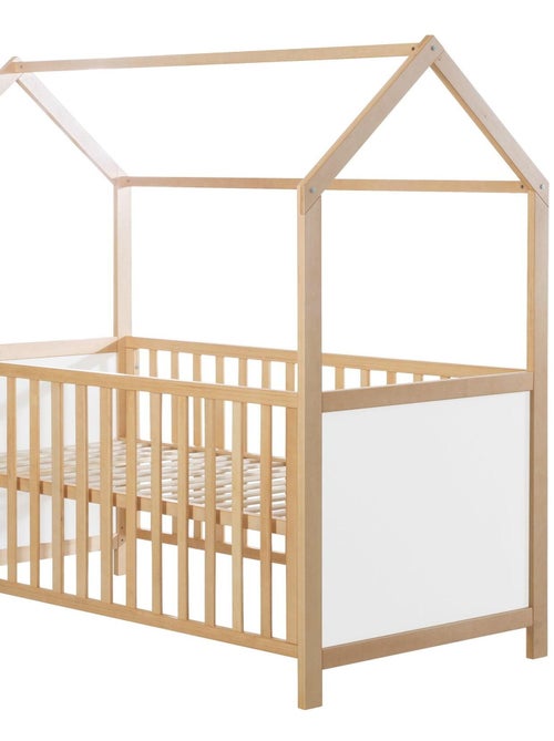 Lit bébé cabane 70 x 140 évolutif transformable en lit junior bois FSC - ROBA - Kiabi