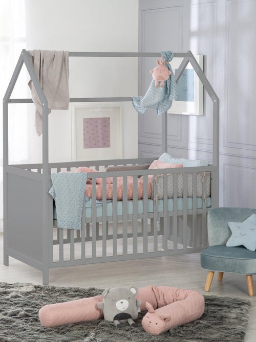 Lit bébé cabane 70 x 140 évolutif transformable en lit junior bois FSC - ROBA - Kiabi