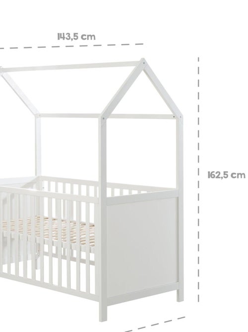 Lit bébé cabane 70 x 140 évolutif transformable en lit junior bois FSC - ROBA - Kiabi
