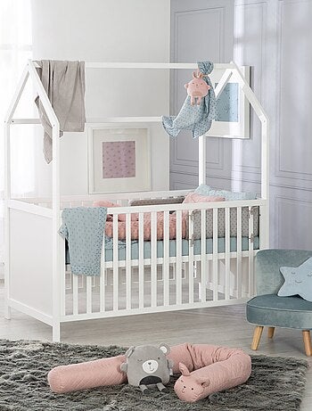 Lit bébé cabane 70 x 140 évolutif transformable en lit junior bois FSC - ROBA