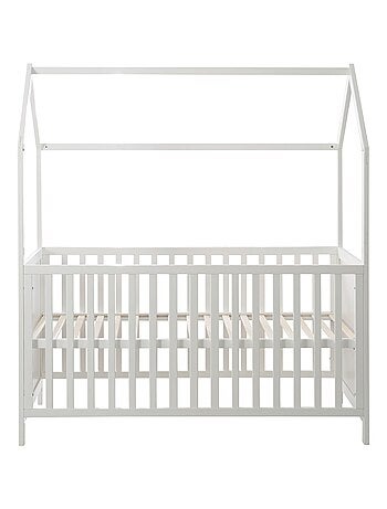 Lit bébé cabane 70 x 140 évolutif transformable en lit junior bois FSC - ROBA