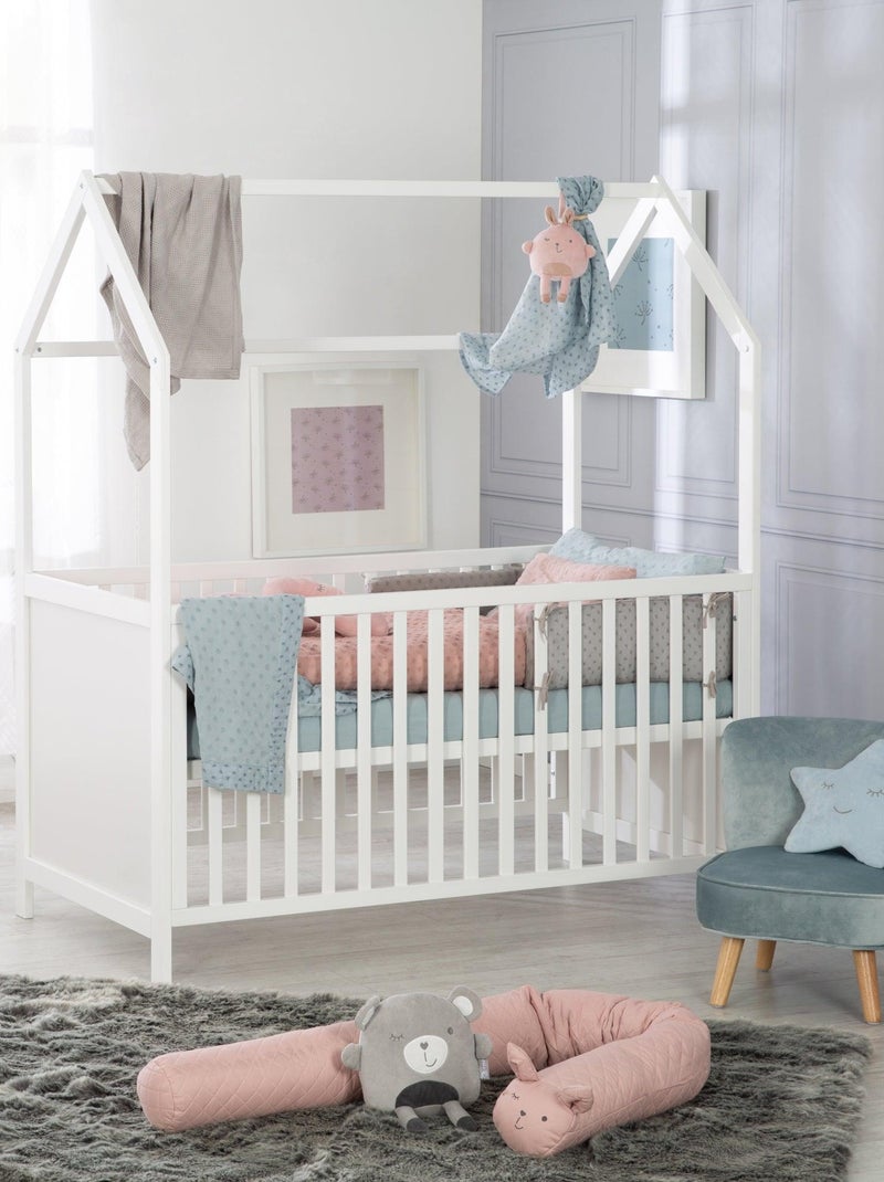 Lit bébé cabane 70 x 140 transformable en lit junior bois FSC - ROBA Blanc - Kiabi