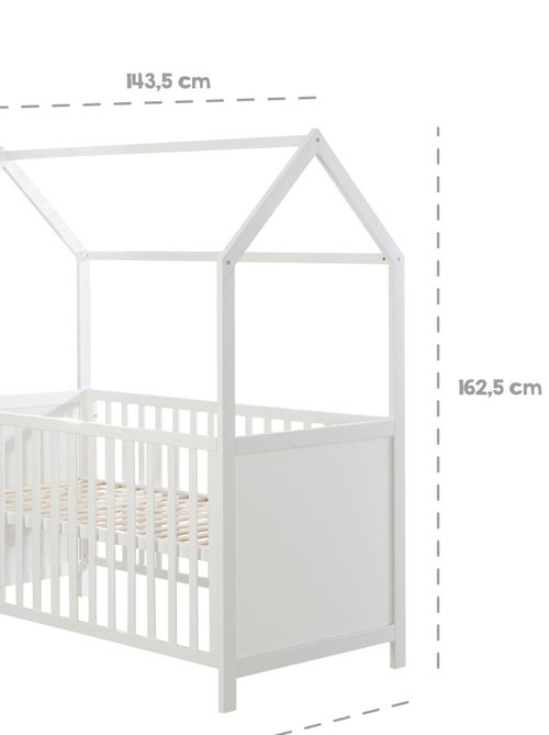Lit bébé cabane 70 x 140 transformable en lit junior bois FSC - ROBA - Kiabi